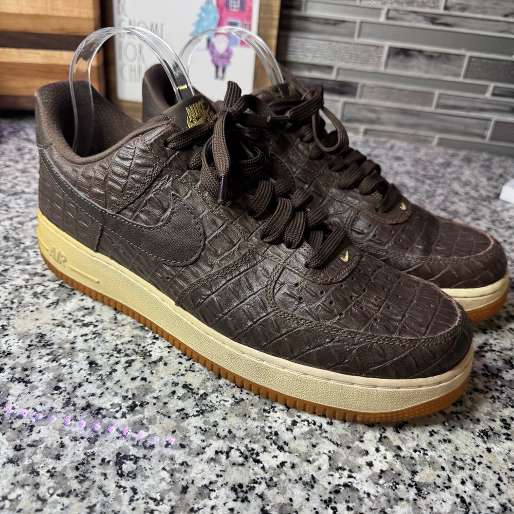 Nike Air Force 1 Low '07 LV8 "Brown Croc" sneaker crocodile-textured men’s SZ 11 - Picture 11 of 11